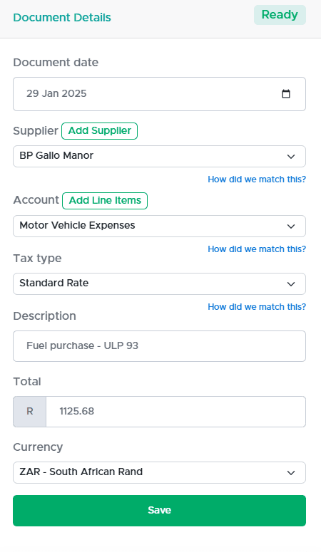 VendorFlow document details